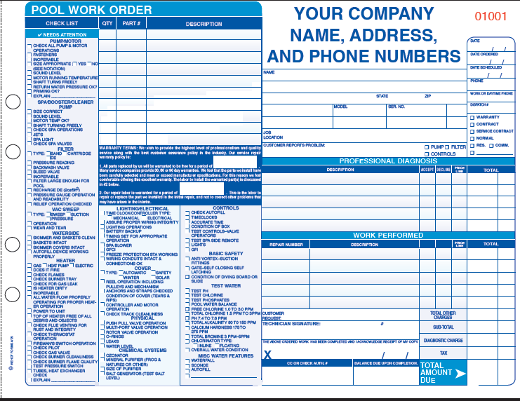 Pool Invoice American Business Forms And Envelopes 