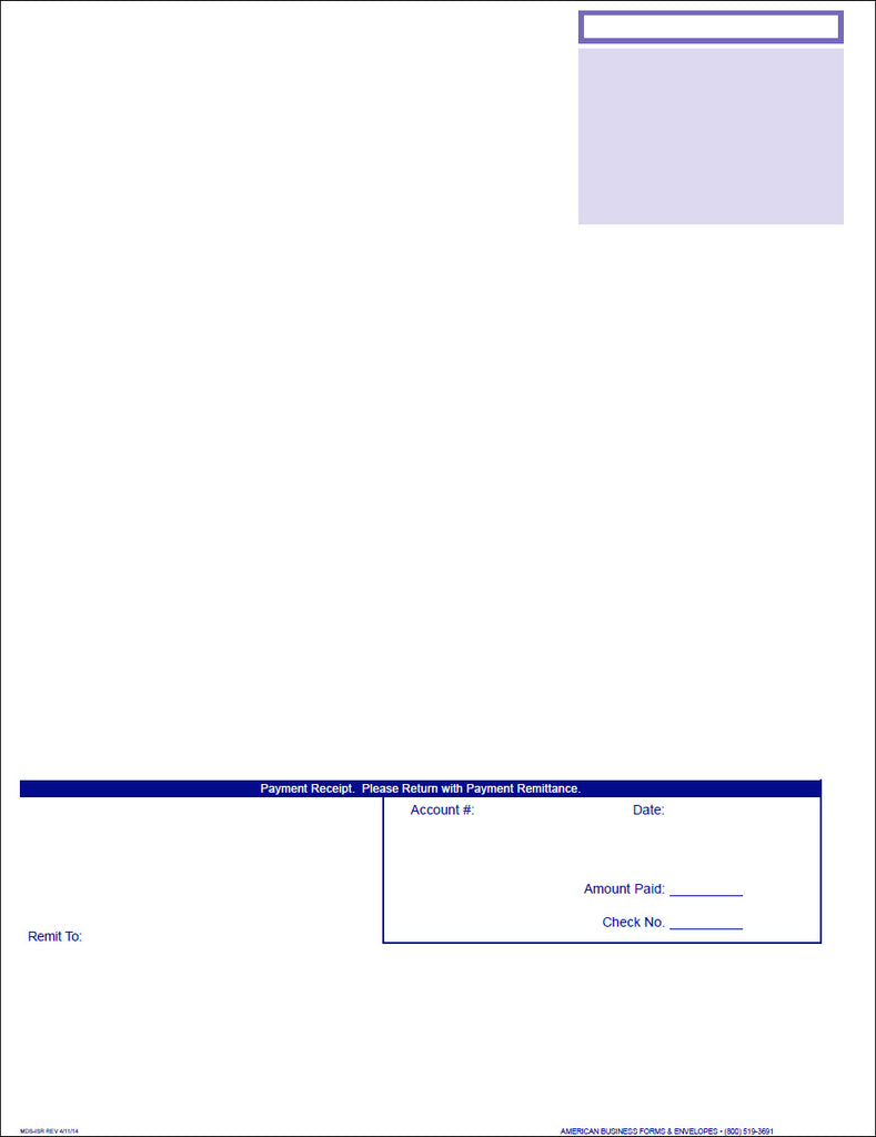 QuickBooks Invoice Forms with Perforated Payment Voucher