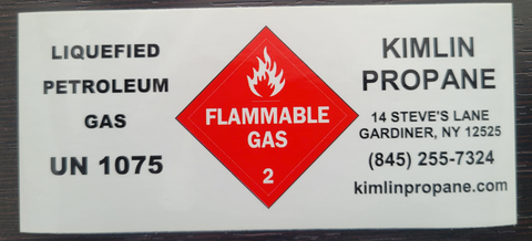 Propane Tank Label - 6" x 2"