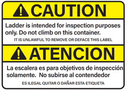 CAUTION DO NOT CLIMB ON LADDER - Container Stickers - 5" x 7"