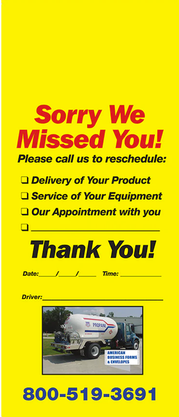 Door Hanger - Full Color - Sorry We Missed You