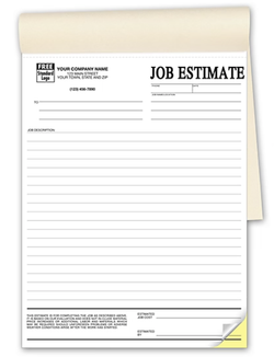 Job Estimate Form # 215B  in Books