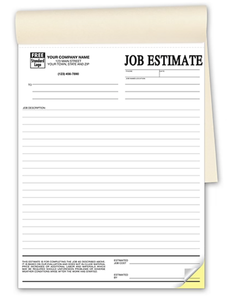 Job Estimate Form # 215B  in Books