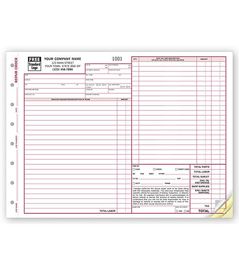 Expanded Repair Order #6581 – American Business Forms & Envelopes