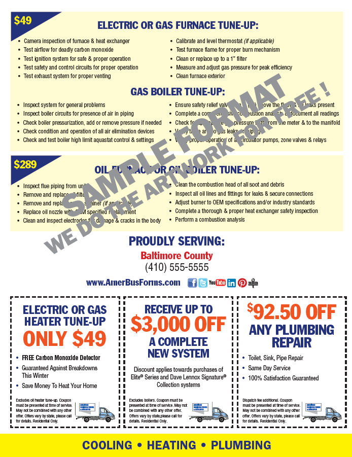 HVAC Tune Up Forms 8 1/2 x 11 – American Business Forms & Envelopes